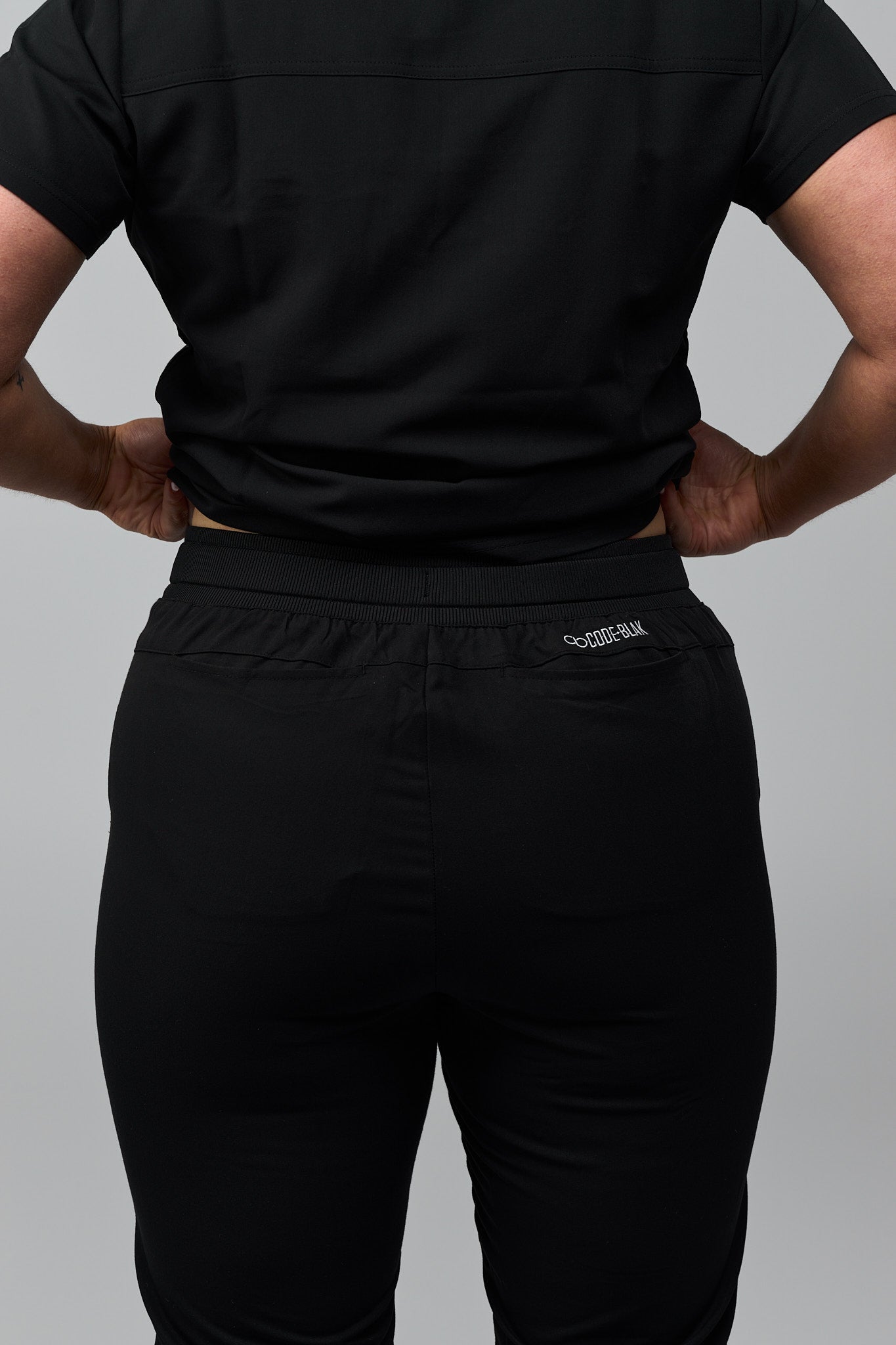 LuxeFlex™ Cuffed Scrub Pants – Women's Nursing Scrubs | Black