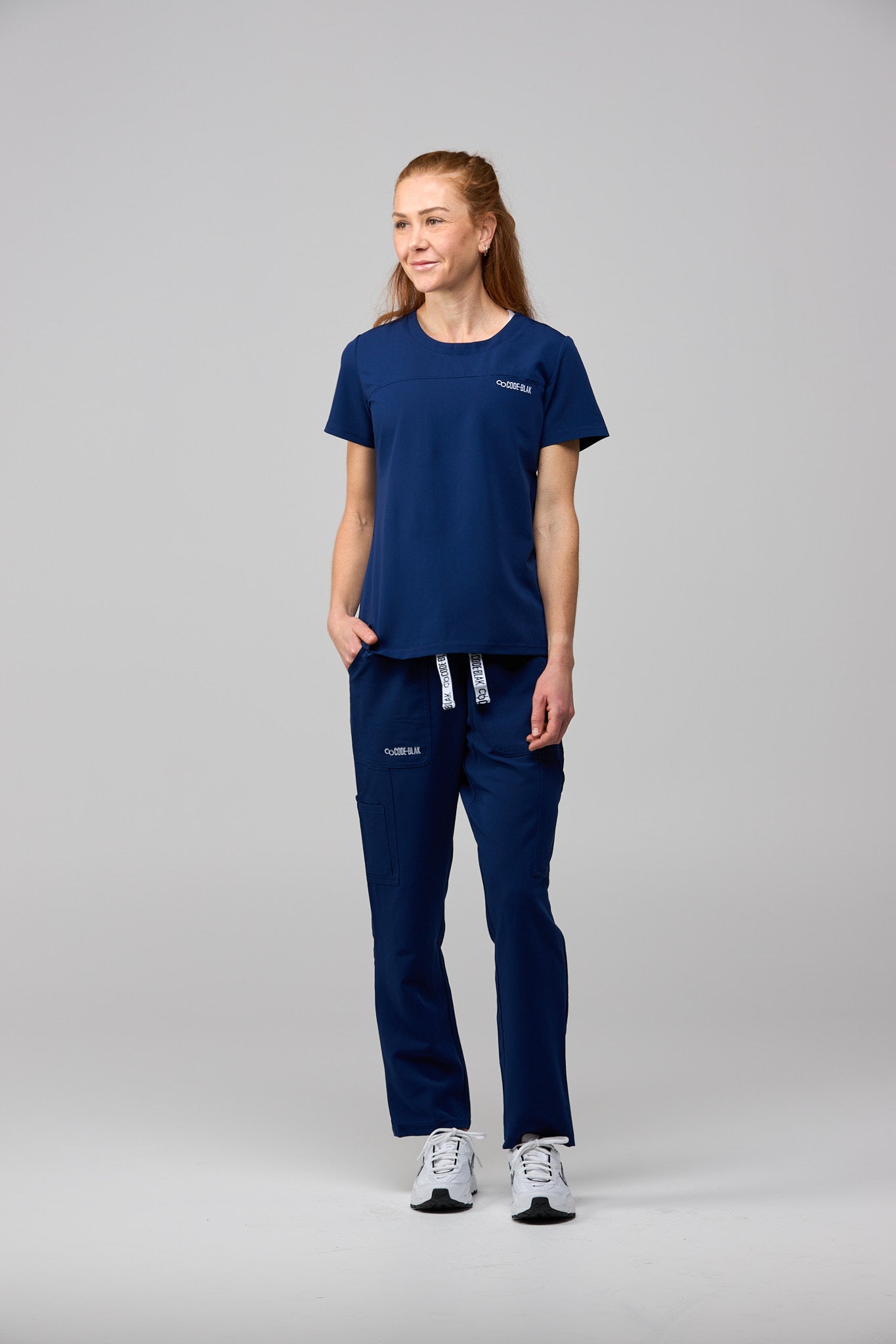 LuxeFlex™ Straight Leg Scrub Pants – Women's Nursing Scrubs | Navy Blue