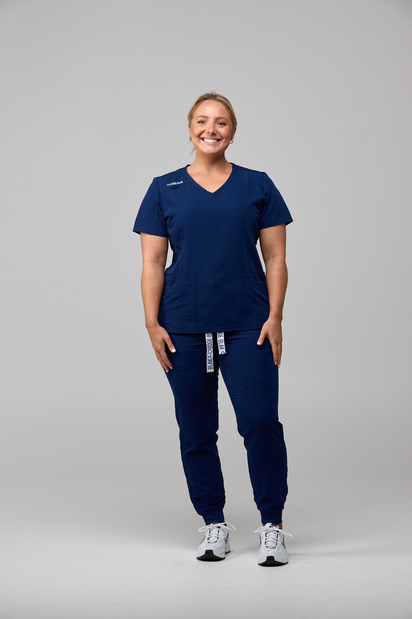 LuxeFlex™ Cuffed Scrub Pants – Women's Nursing Scrubs | Navy Blue