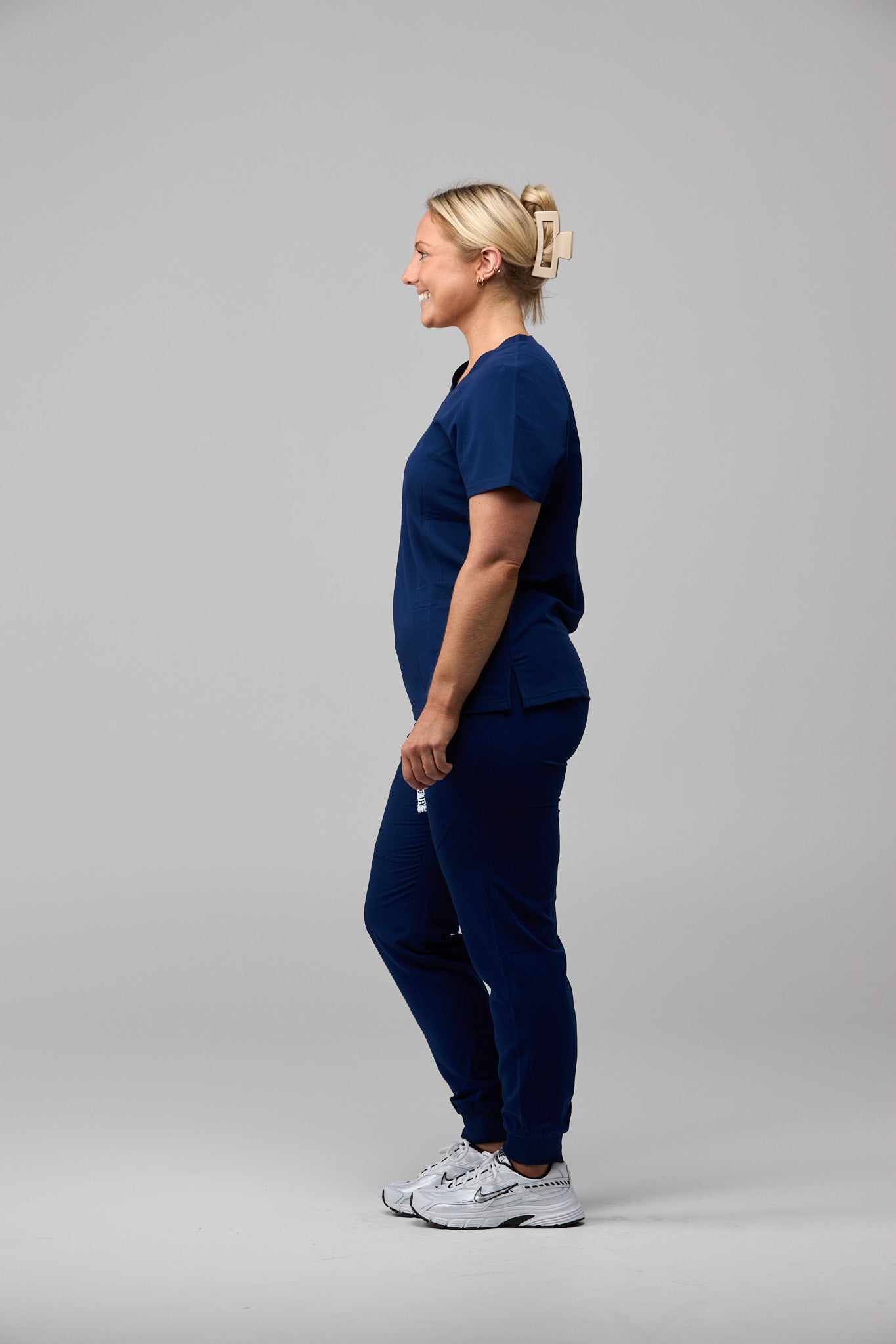 LuxeFlex™ Cuffed Scrub Pants – Women's Nursing Scrubs | Navy Blue