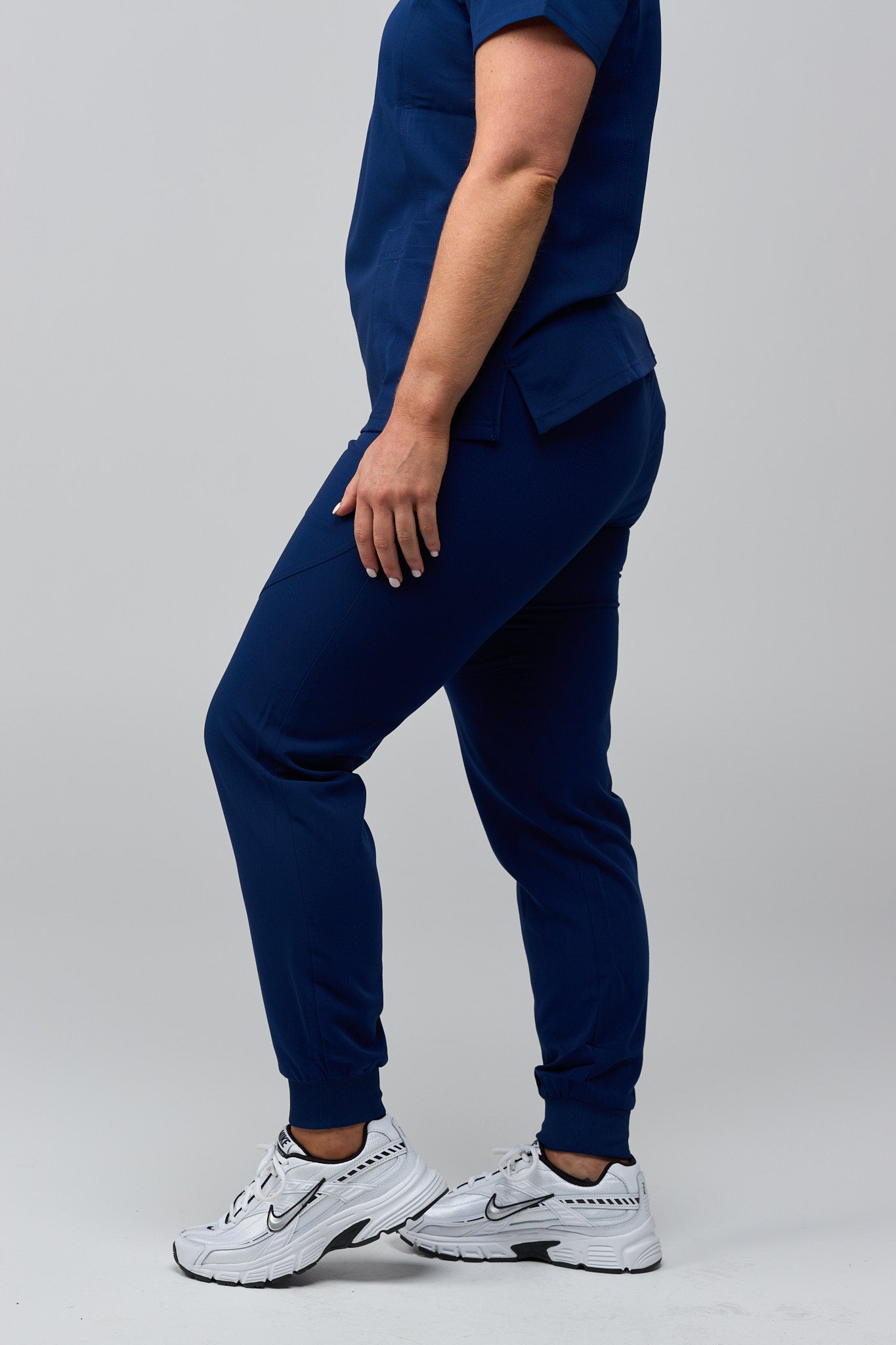 LuxeFlex™ Cuffed Scrub Pants – Women's Nursing Scrubs | Navy Blue