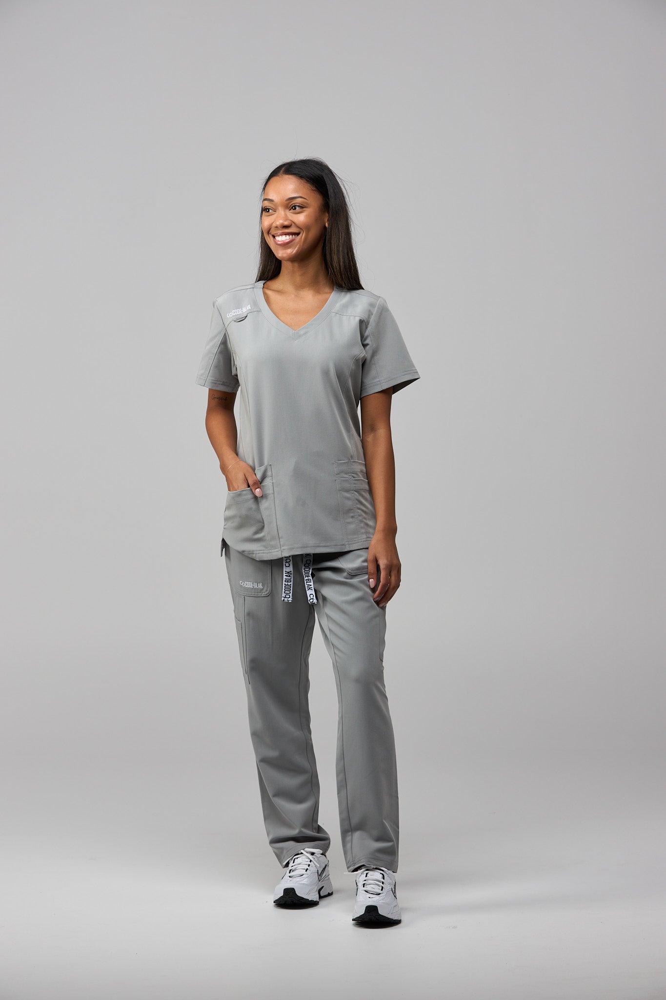 LuxeFlex™ Straight Leg Scrub Pants – Women's Nursing Scrubs | Grey