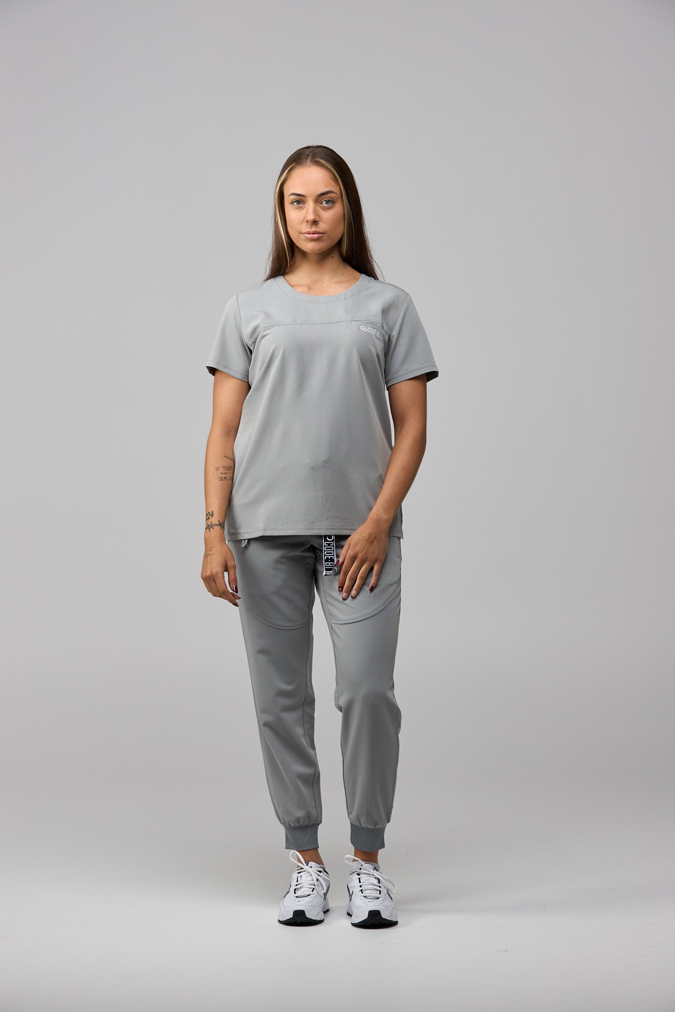 LuxeFlex™ Cuffed Scrub Pants – Women's Nursing Scrubs | Grey