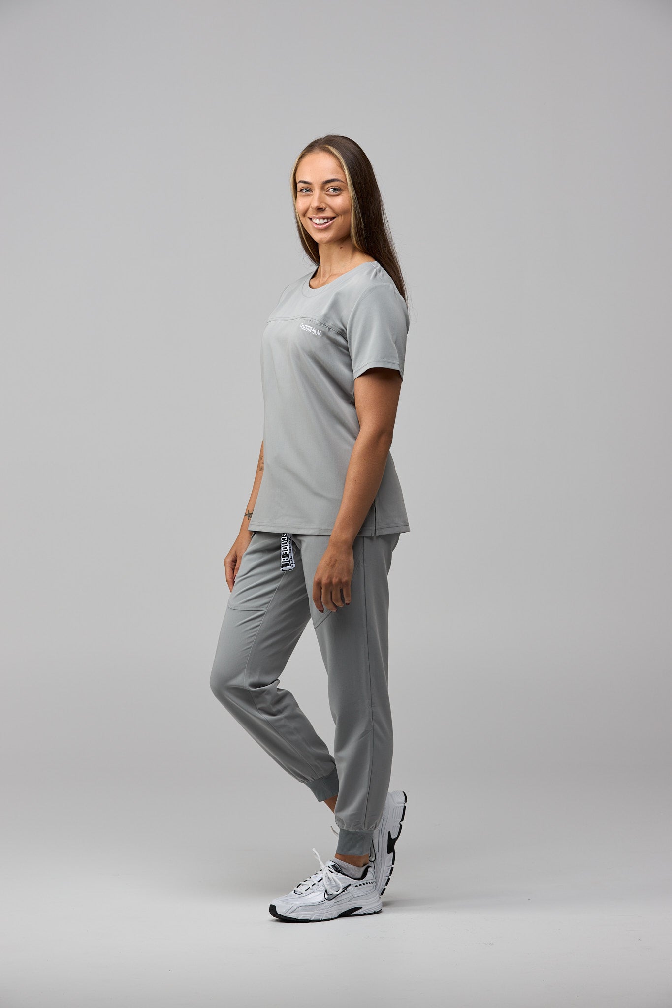 LuxeFlex™ Cuffed Scrub Pants – Women's Nursing Scrubs | Grey