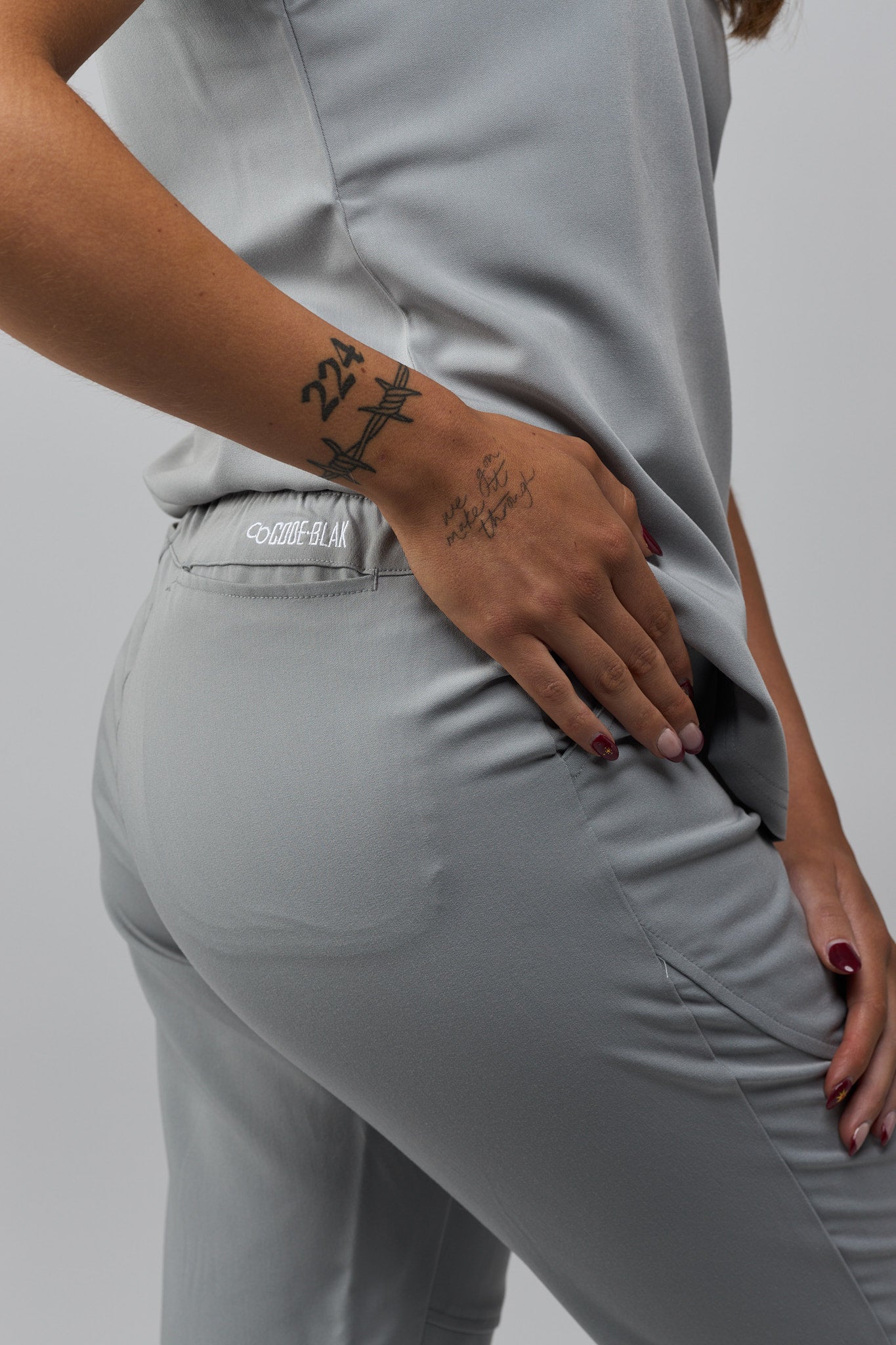 LuxeFlex™ Cuffed Scrub Pants – Women's Nursing Scrubs | Grey