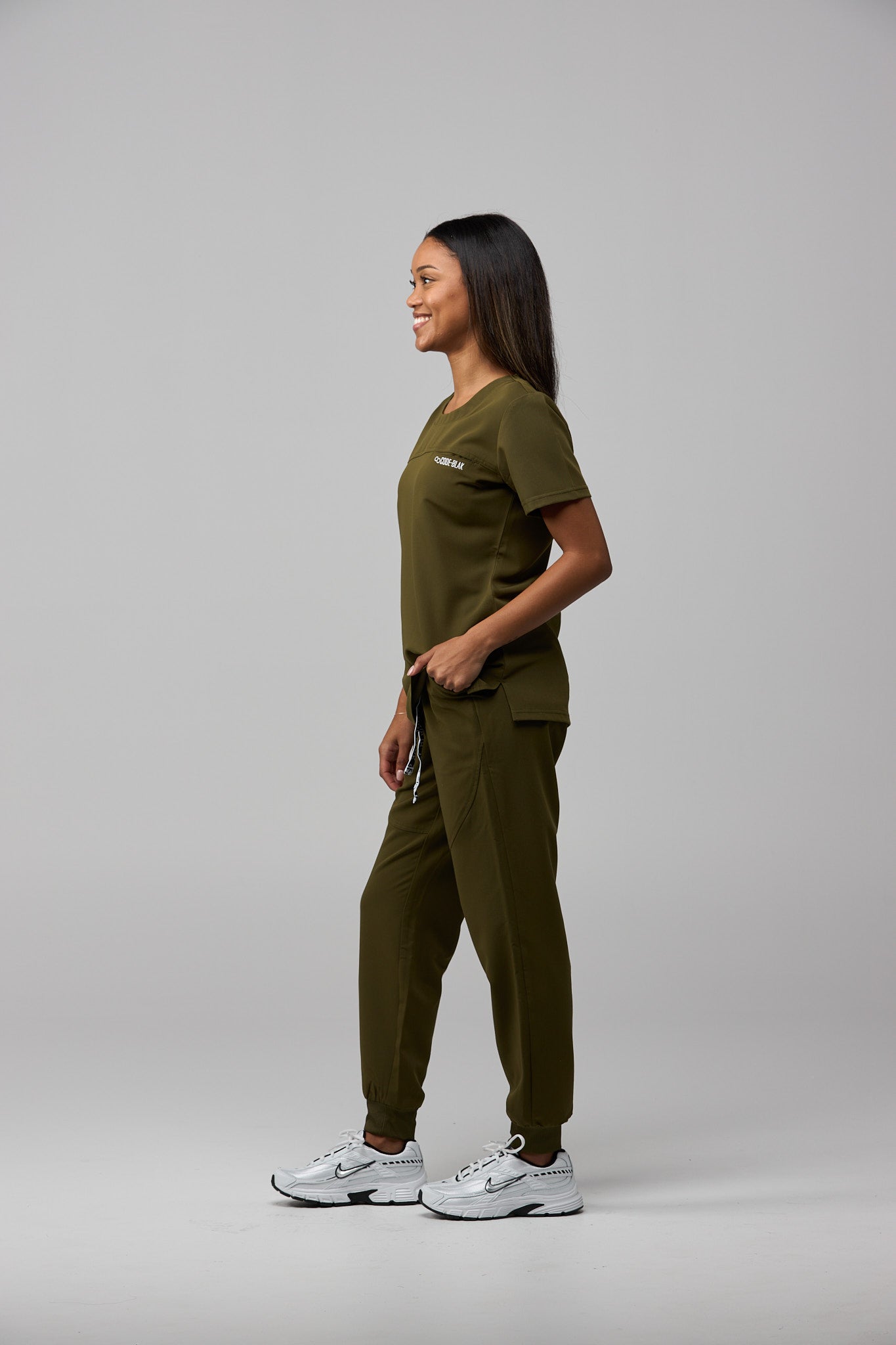LuxeFlex™ Cuffed Scrub Pants – Women's Nursing Scrubs | Olive
