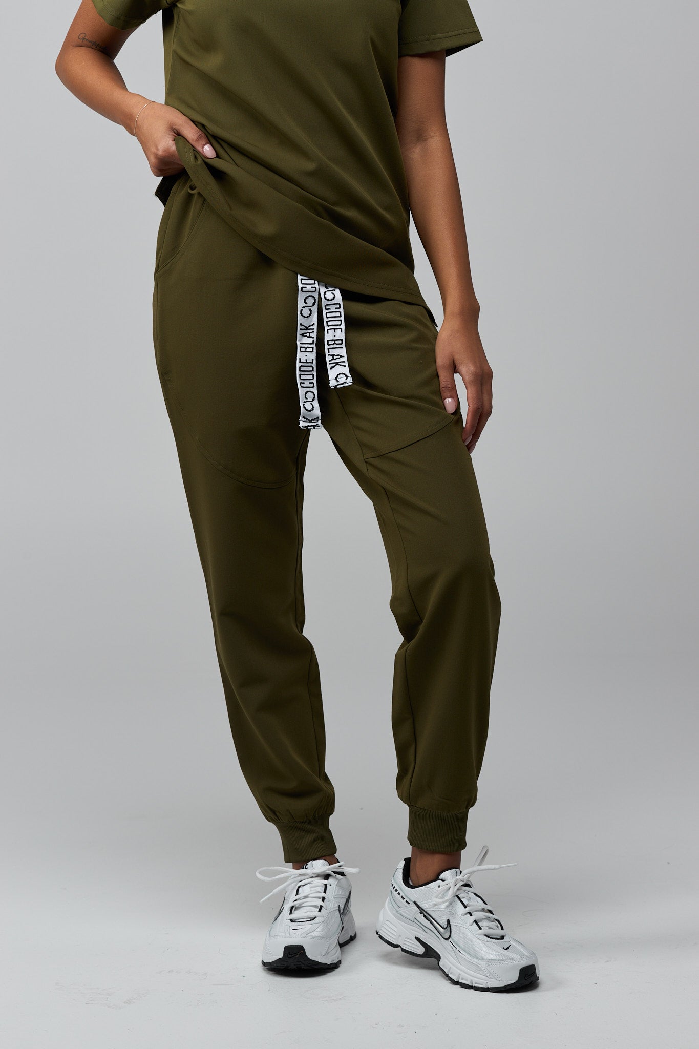 LuxeFlex™ Cuffed Scrub Pants – Women's Nursing Scrubs | Olive