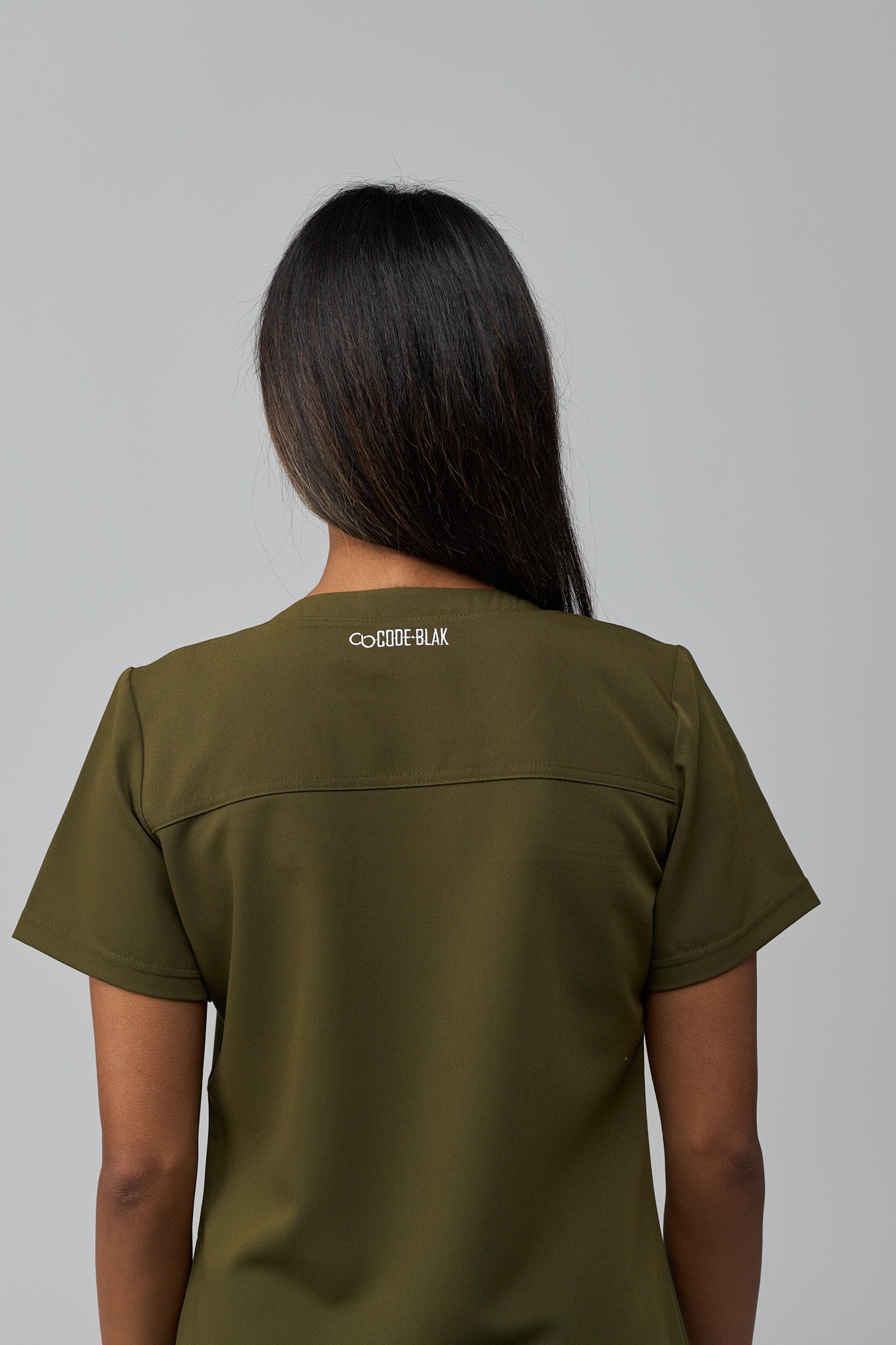 LuxeFlex™ Crew-Neck Scrub Top – Women's Nursing Scrubs | Olive